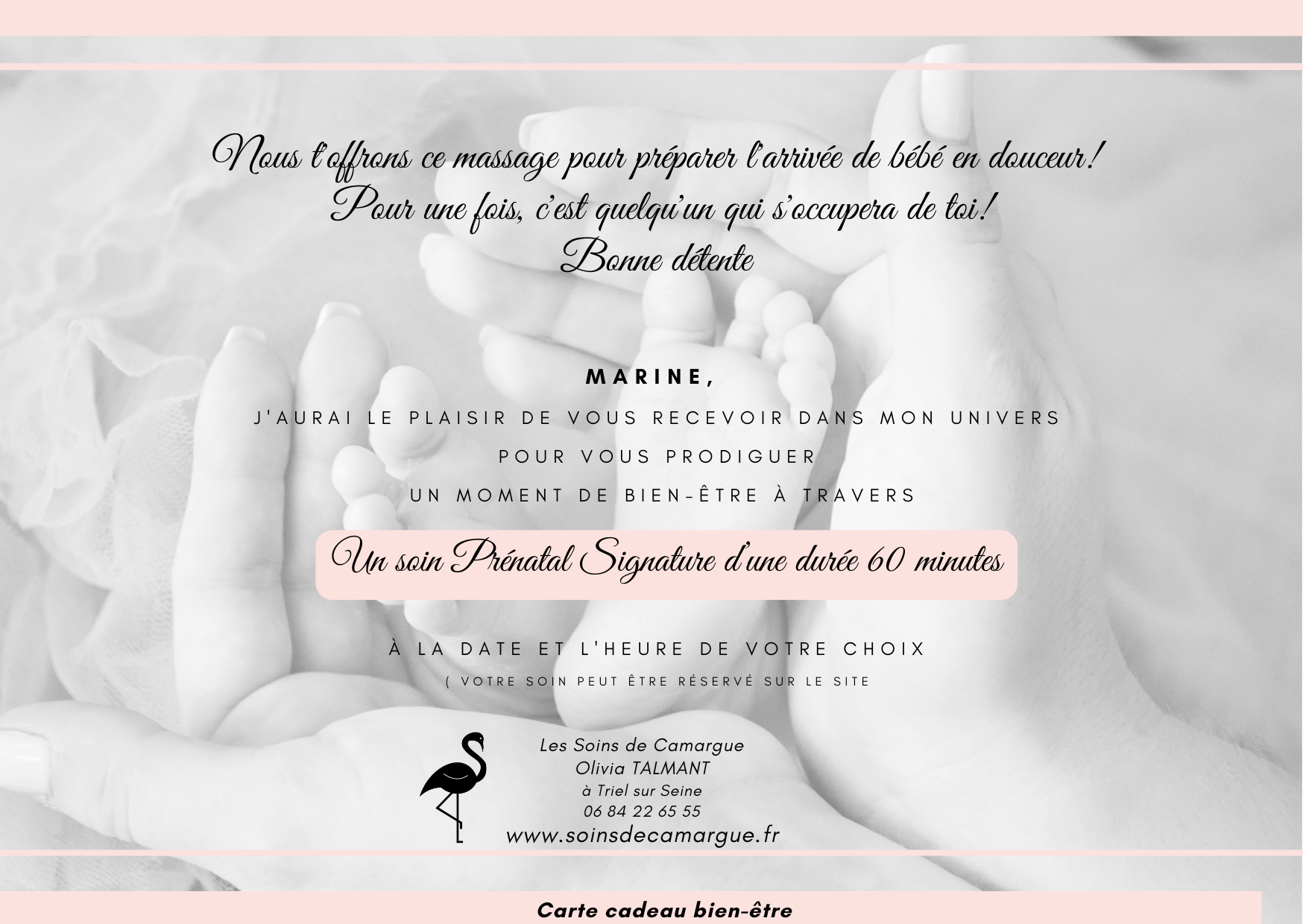 Carte cadeau numérique personnalisée Les Soins de Camargue